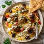 Greek Chicken Meatballs with Lemon Orzo Recipe