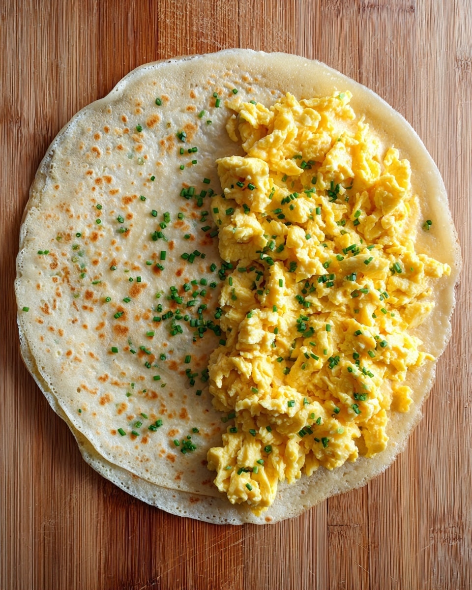 Savory Egg and Cheddar Crepes with Chives Recipe - Recipe Image