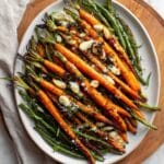Roasted Green Beans and Carrots with Garlic Brown Butter and Lemon Recipe