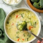 High Protein Broccoli Cheddar Soup Recipe