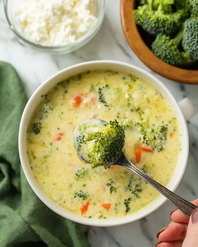 High Protein Broccoli Cheddar Soup Recipe