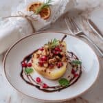 Baked Pears with Feta, Honey & Pomegranate Recipe