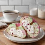 Raspberry Pistachio Swirled Sourdough Bagels Recipe