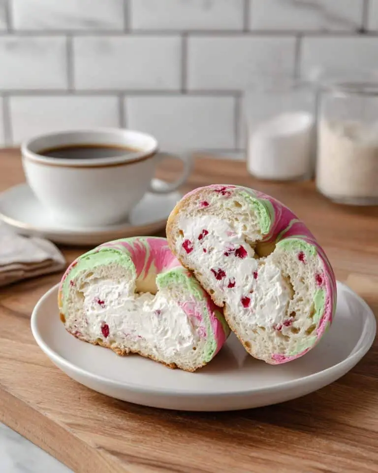 Raspberry Pistachio Swirled Sourdough Bagels Recipe