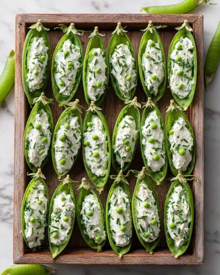 Crab and Cream Cheese Stuffed Snow Peas Recipe
