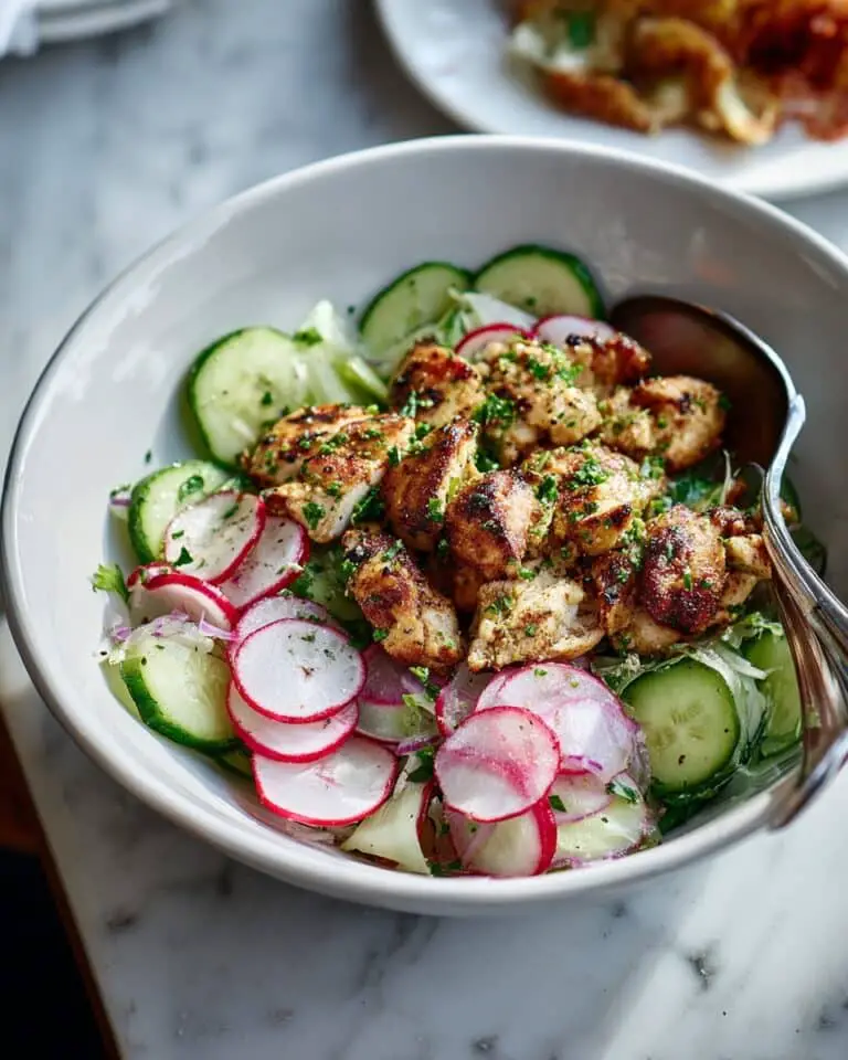 Radish Cucumber Salad with Black Pepper Chicken Recipe