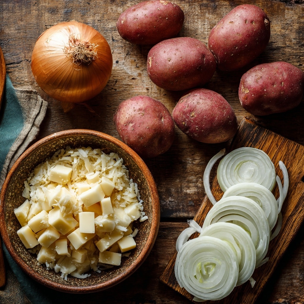 A round food item cut into six triangular slices, showing a thick crispy golden brown crust on top and slightly uneven edges. The inside looks soft and creamy with a light yellow color, and some parts of the inside are spilling out between the slices. It is placed on crumpled parchment paper over a white marbled surface, with the blurry base of a clear glass visible in the background. photo taken with an iphone --ar 4:5 --v 7