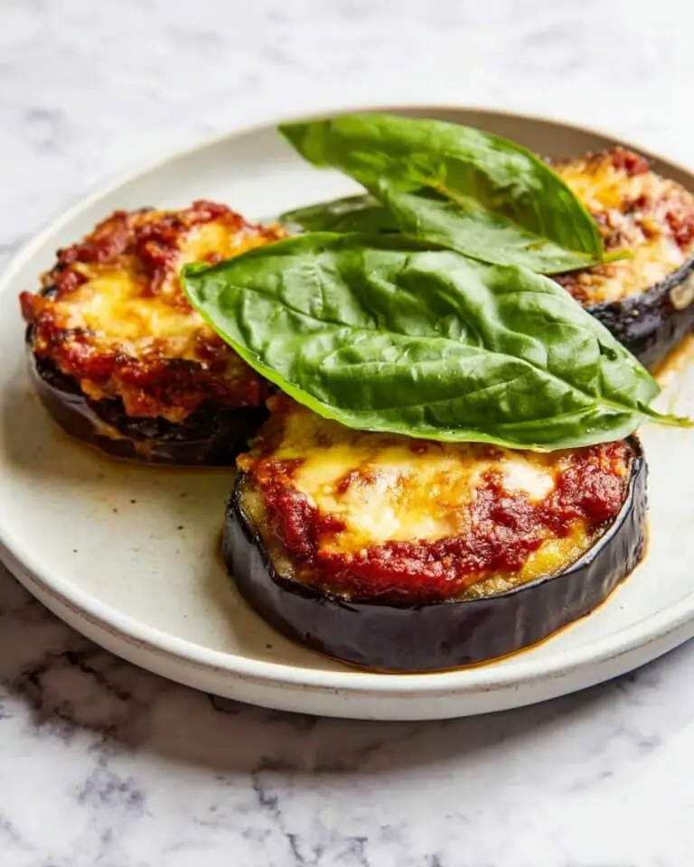 Mediterranean Baked Eggplant Slices with Tomato and Bocconcini Recipe