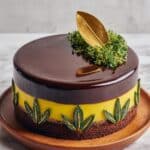 Dubai Chocolate Mousse Cake with Pistachio Insert and Glaze Recipe