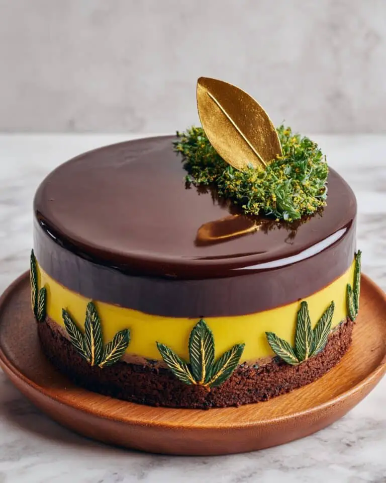 Dubai Chocolate Mousse Cake with Pistachio Insert and Glaze Recipe