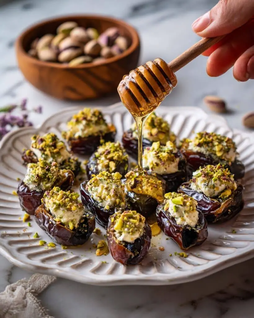 Honey Pistachio Ricotta Stuffed Dates Recipe