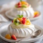 Meringue Nests with Lemon Curd Mousse and Fruit Salsa Recipe