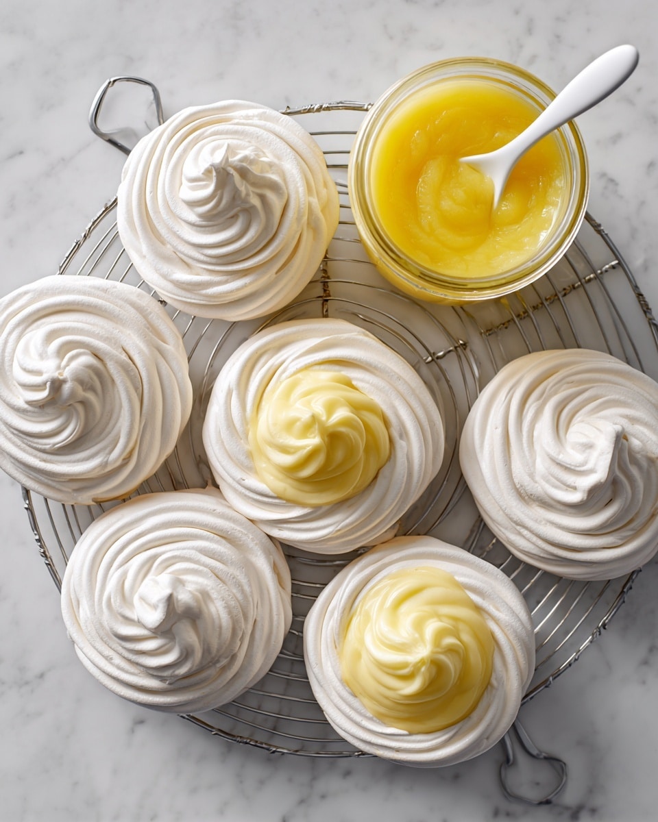 Meringue Nests with Lemon Curd Mousse and Fruit Salsa Recipe - Recipe Image