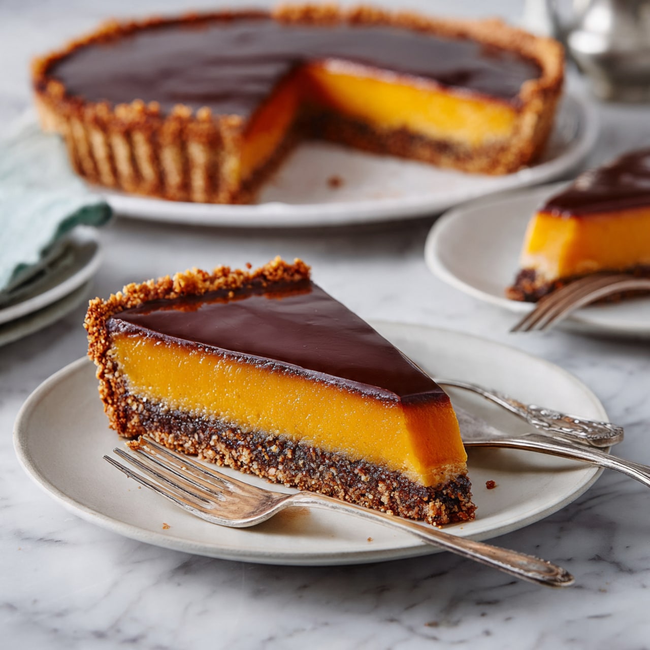 Chocolate Coffee and Caramel Tart Recipe - Recipe Image