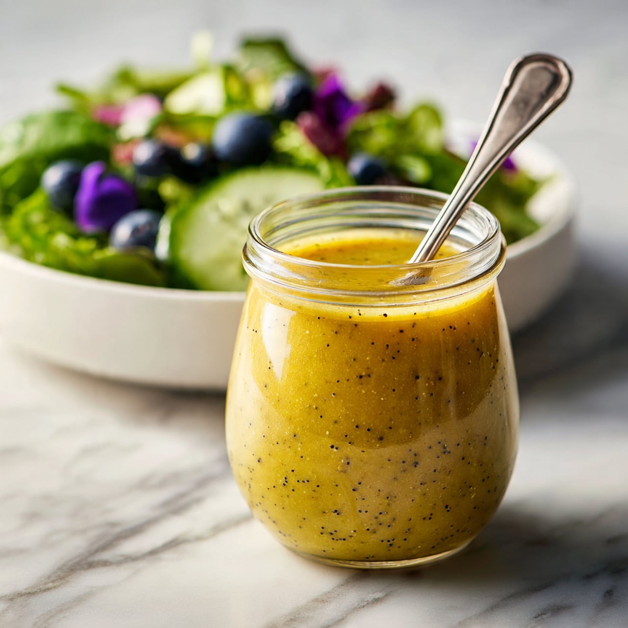 Blueberry Arugula Herb Salad with Honey Mustard Lemon Dressing Recipe - Recipe Image