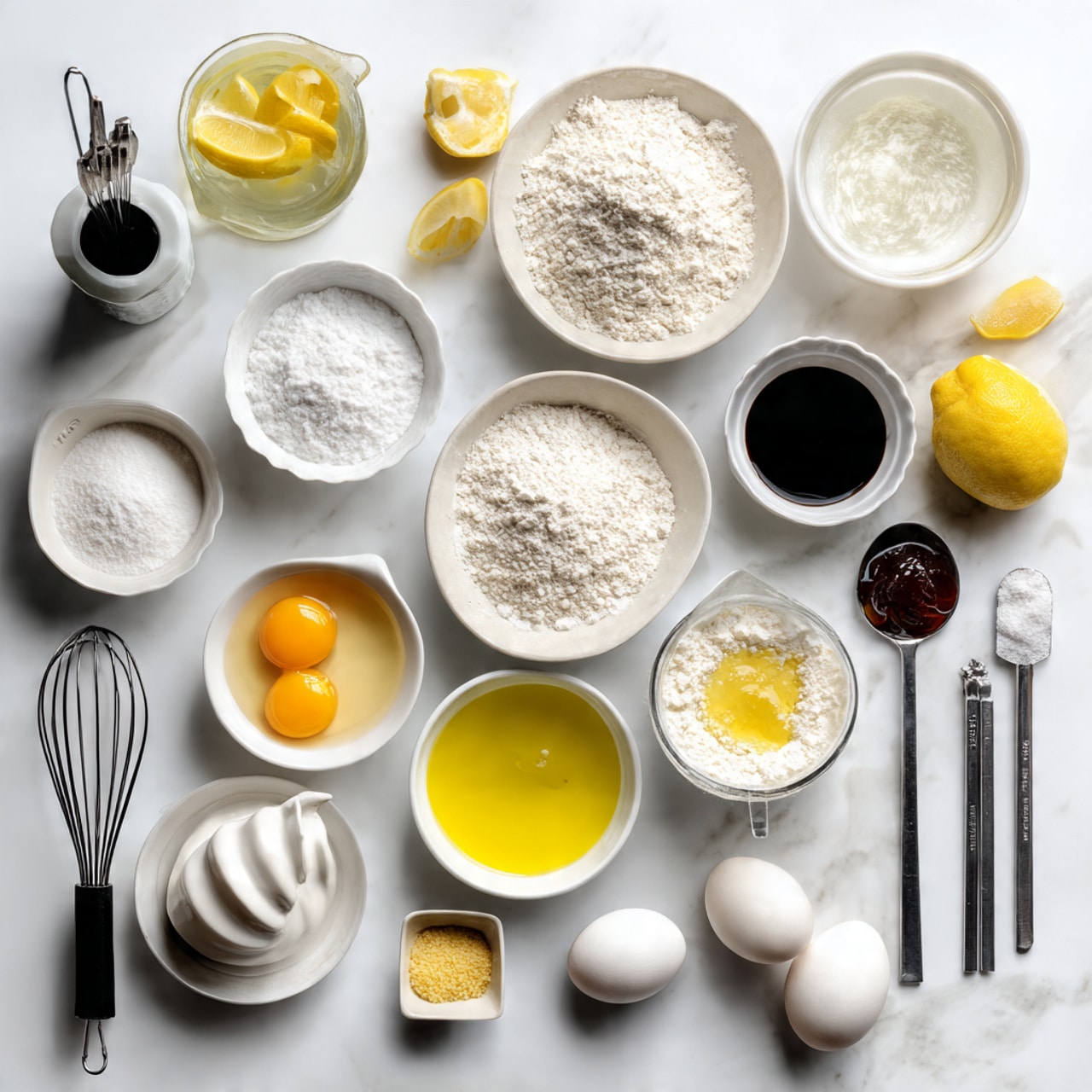 The image shows two white plates and a clear glass bowl on a white marbled surface with a white cloth nearby. The main white plate is full of small, golden-brown fried pastry tubes stacked in two layers, topped with a sprinkle of crushed green pistachios. The white plate on the right has a heap of finely chopped pistachios, while the glass bowl above it contains more pastry tubes, showing their shiny, crispy texture. The light highlights the glossiness and crunch of the pastries and the bright green crushed nuts photo taken with an iphone --ar 4:5 --v 7