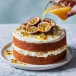 Passion Fruit Cake with Mascarpone Frosting and Passion Fruit Syrup Recipe