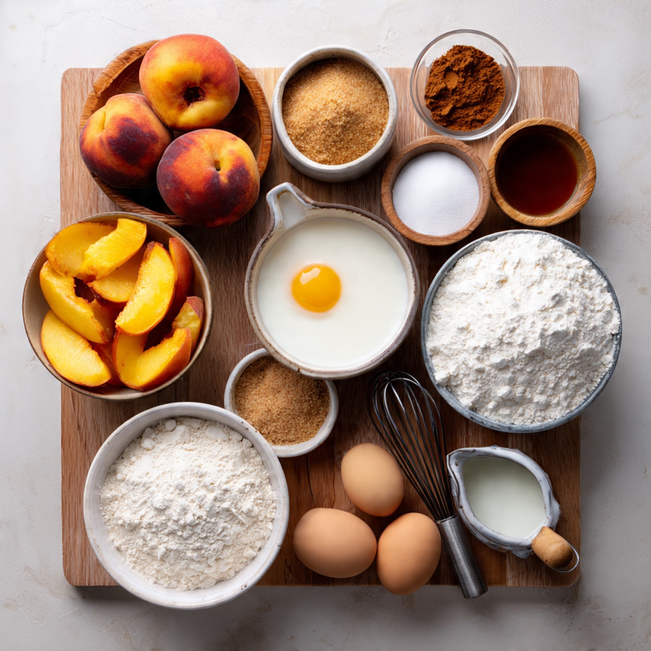 A cinnamon roll with three visible layers sits on a white plate placed on a white marbled surface. The bottom layer is a soft, pale golden dough with a fluffy texture. The middle layer shows a swirl of sticky, dark brown cinnamon filling. The top layer is a crumbly light brown streusel with a rough texture, drizzled with white icing in thin lines. Some crumbs and icing drizzle are scattered on the plate near the roll. In the blurry background, there are orange and yellow fruits. photo taken with an iphone --ar 4:5 --v 7