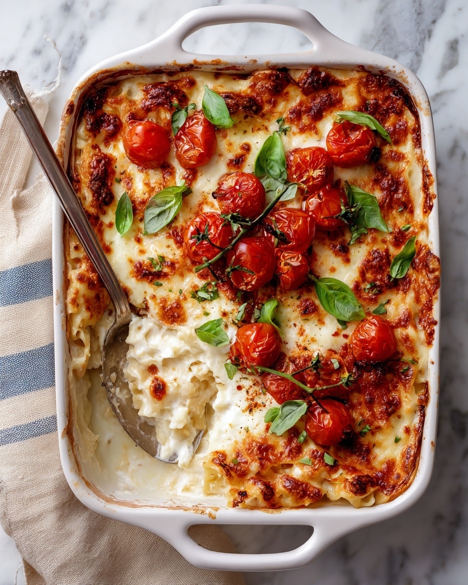 Easiest One Pan Caprese Pesto Orzo Bake Recipe