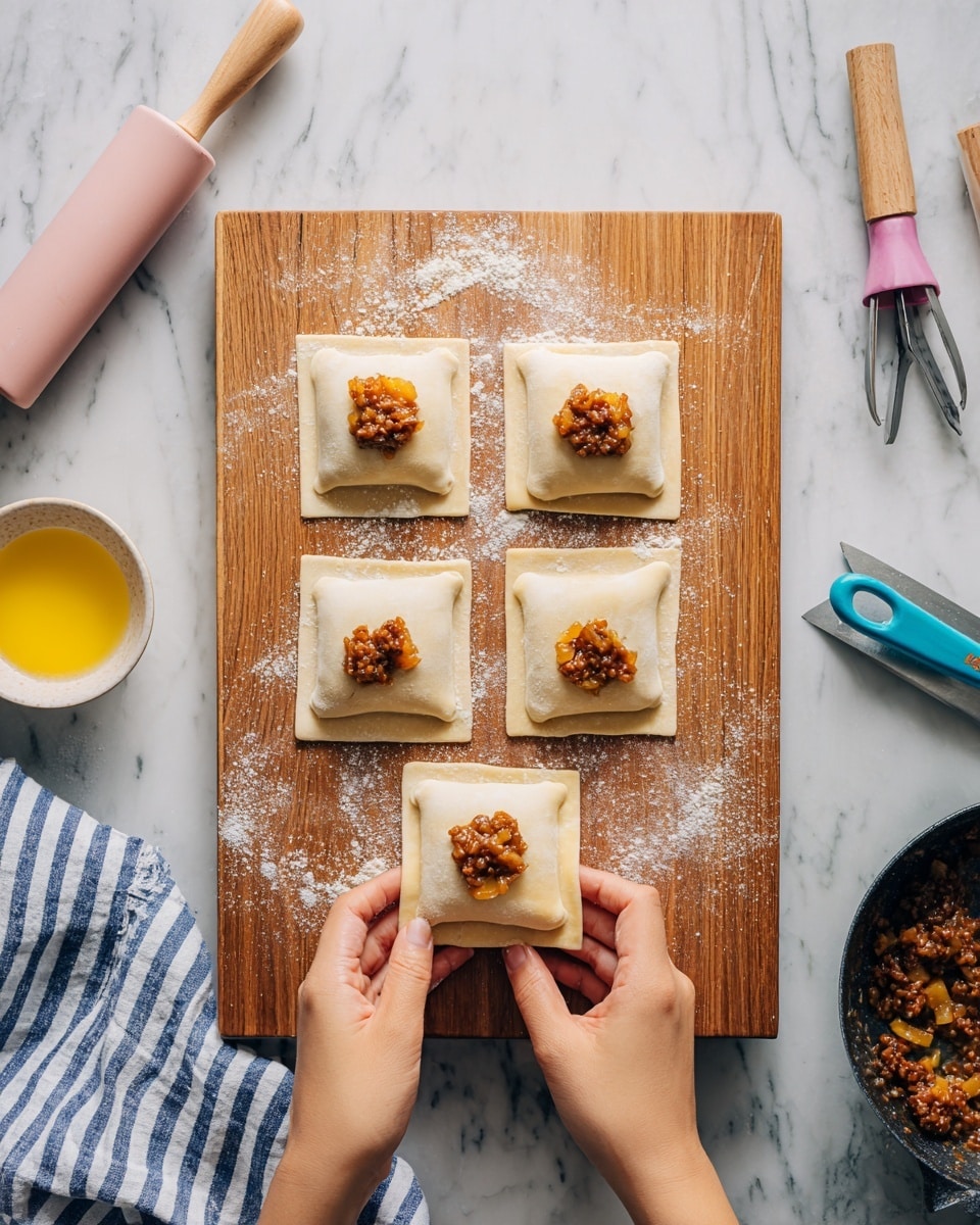 A white plate holds a meal with three main parts: on the right side, a round pastry cut in half showing a pink cooked inside with a golden brown crust; in the middle-left, a mound of white rice mixed with some dark grains, topped with a small green parsley leaf; and at the top, a neat pile of vibrant green beans. The plate is set on a white marbled surface with a glass of red wine nearby and a red cloth napkin under a fork and knife. photo taken with an iphone --ar 4:5 --v 7