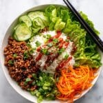 Bulgogi Ground Beef with Pickled Cucumbers and Rice Recipe