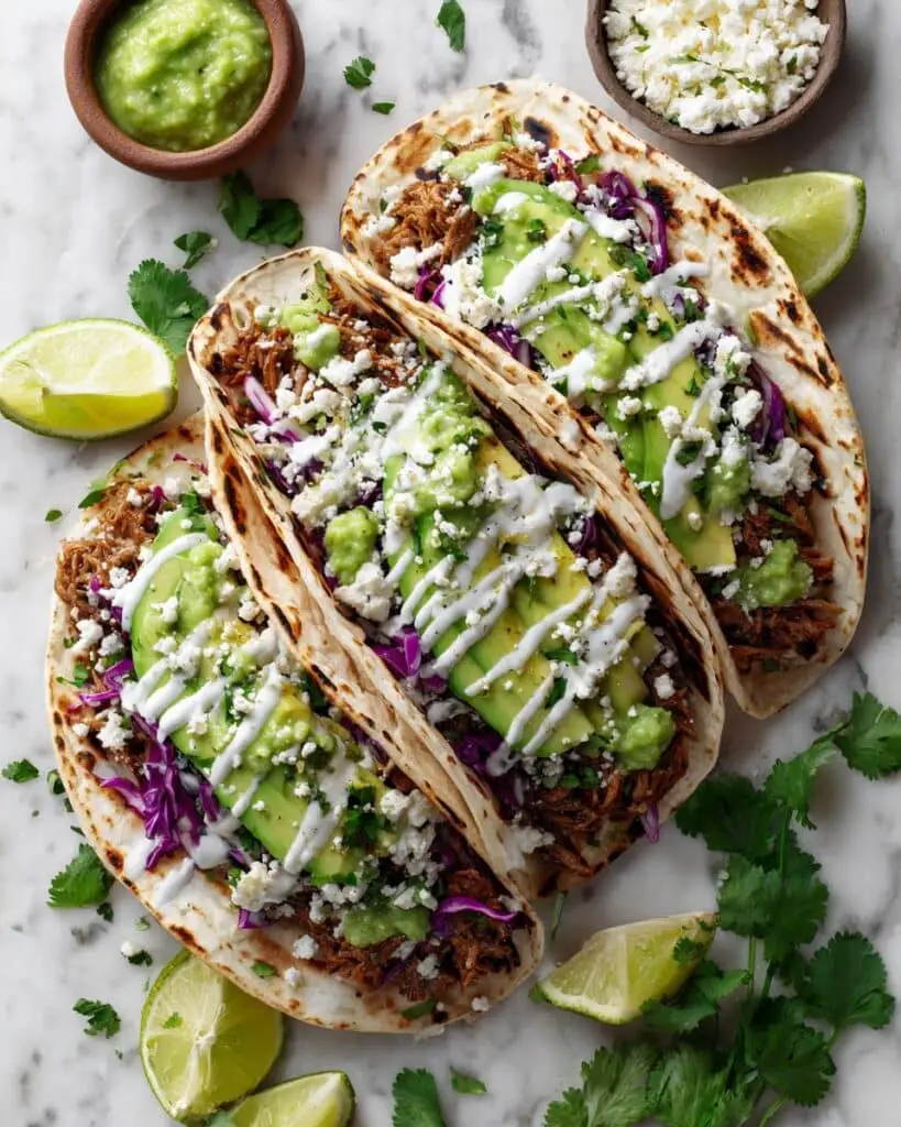 Short Rib Tacos with Chipotle Tomato Sauce and Fresh Toppings Recipe