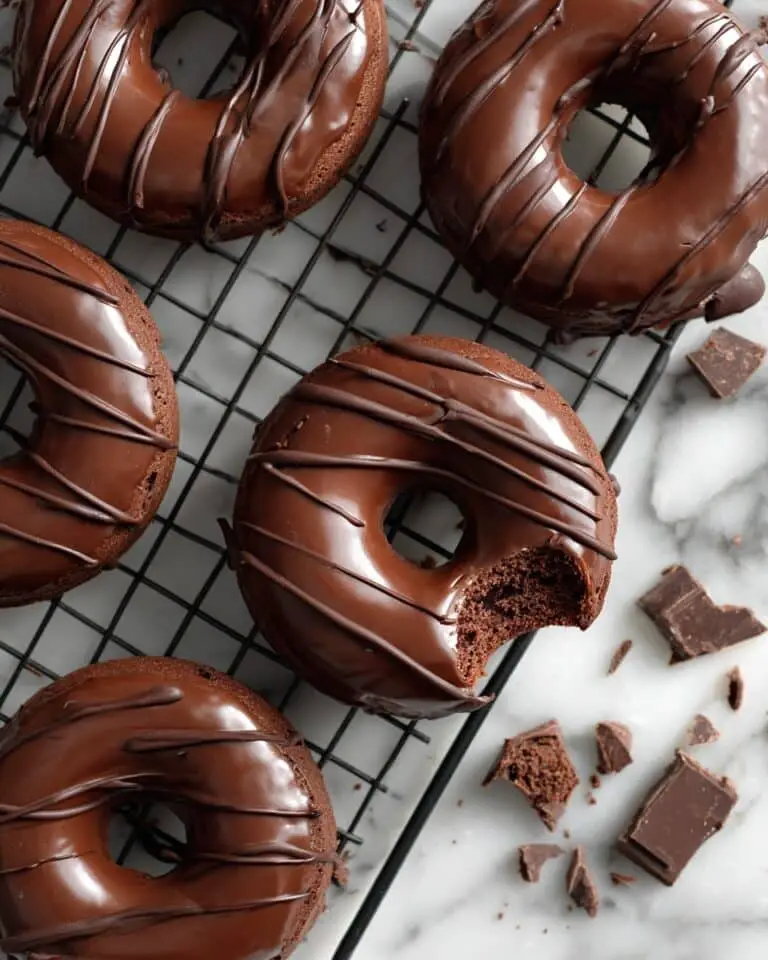 Homemade Baked Frosted Chocolate Donuts Recipe