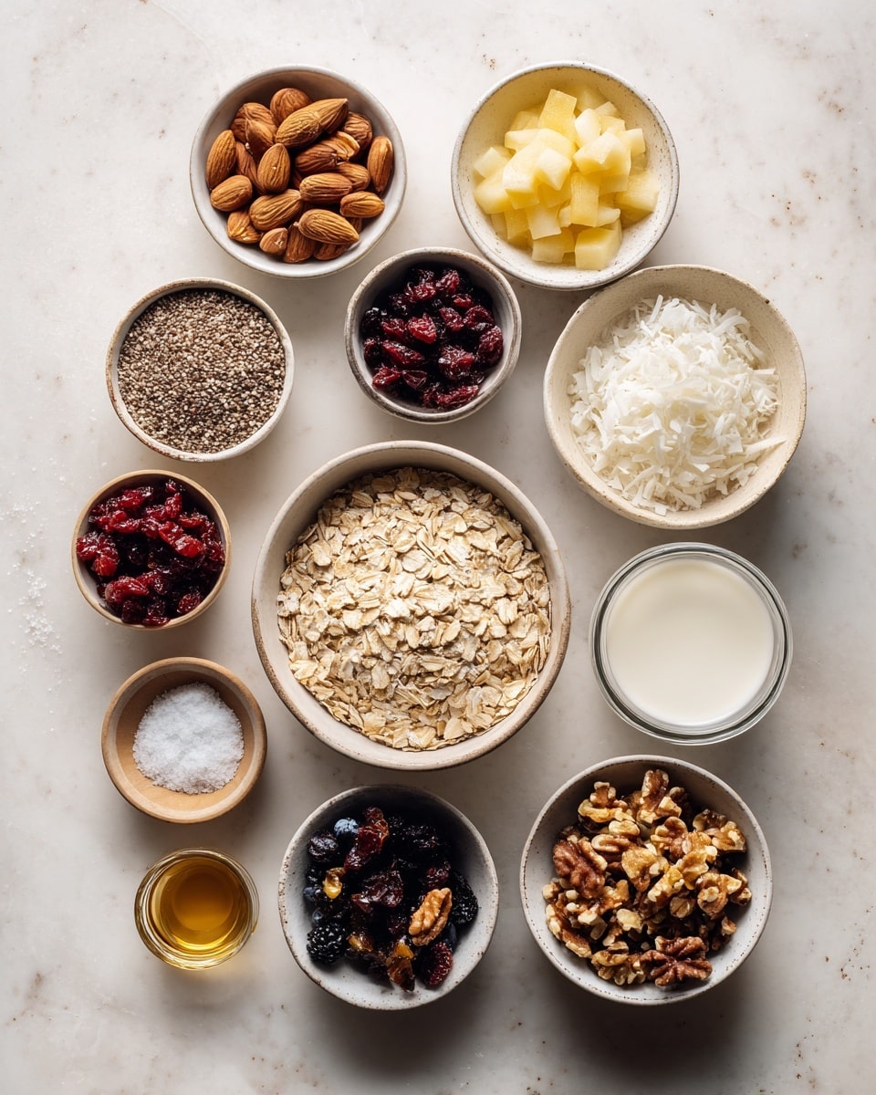 A white bowl filled with creamy oatmeal mixed with raisins and nut slices. On one side of the oatmeal, there are fresh blackberries and blueberries scattered closely together, with a half fig showing its detailed pink and red inside placed near the edge. A silver spoon is resting inside the bowl, partly submerged in the oatmeal. Around the bowl on a white marbled surface, there are whole figs and a blackberry visible. photo taken with an iphone --ar 4:5 --v 7