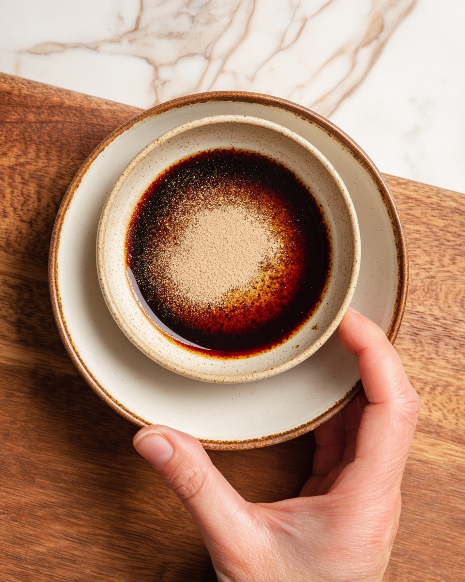 The image shows a white pot with a red handle filled with cooked bok choy. The bok choy has light green and white leafy stems with dark green crinkly leaves mixed throughout. Small pieces of cooked garlic are scattered on top. A wooden spatula is resting inside the pot on the right side. In the background, there is a small white marbled bowl holding a bulb of garlic and a white dish with two curls of peeled onion. The scene is set on a white marbled surface. photo taken with an iphone --ar 4:5 --v 7
