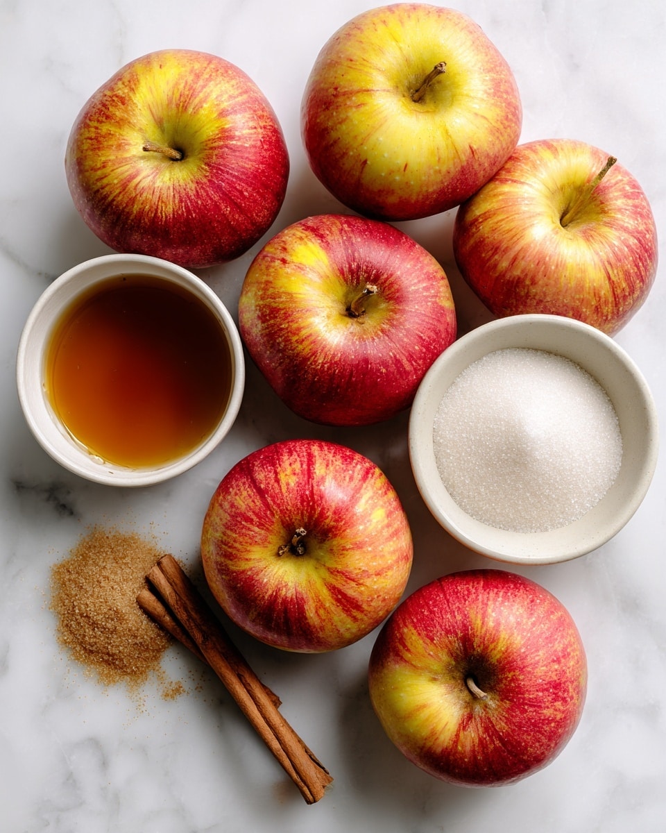 A silver pot filled with a thick, amber-colored apple sauce that has a slightly chunky texture with visible soft apple pieces, topped with a cinnamon stick resting on the surface. A woman's hand holds a wooden spoon with a flat tip that is partially submerged, stirring the sauce. The pot is placed on a white marbled surface. photo taken with an iphone --ar 4:5 --v 7