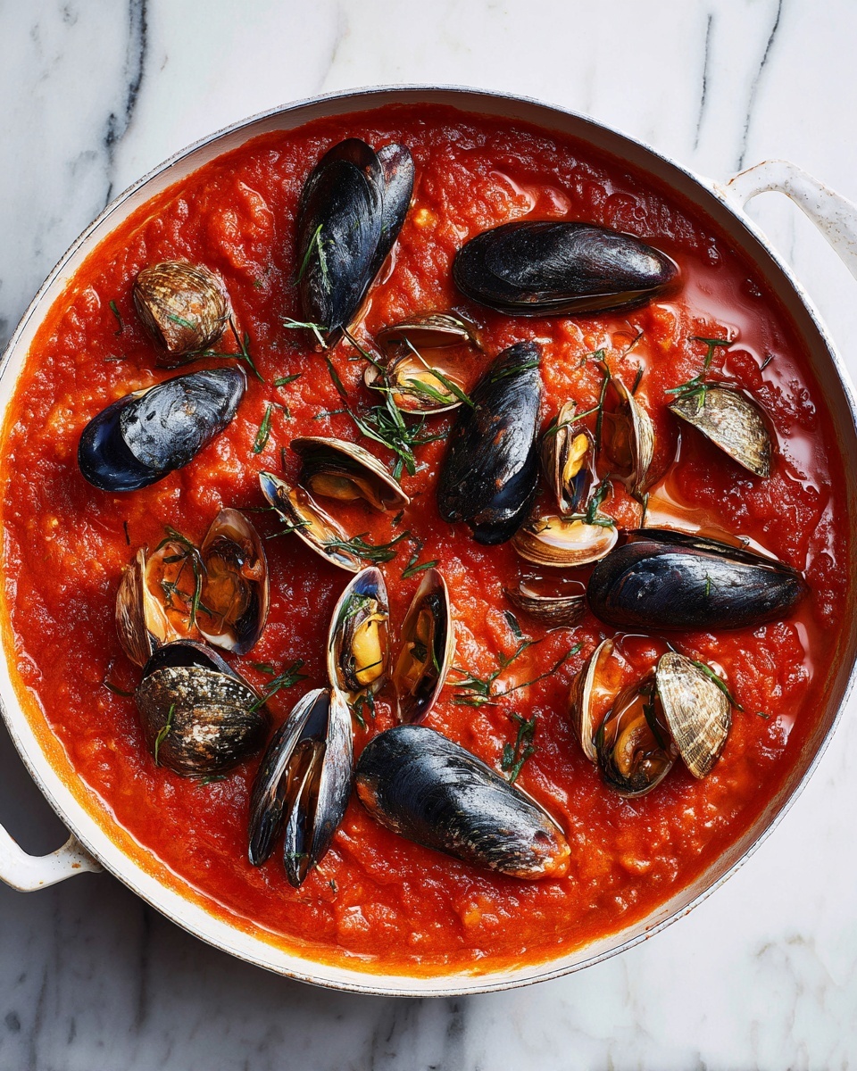 Simple Mixed Seafood Tomato Marinara Pasta Recipe 5 This image shows a top view of cooking ingredients neatly arranged on a wooden board over a white marbled surface. On the left, there is a bundle of uncooked spaghetti pasta in a pale yellow color. Above the pasta, a greenish bowl holds a mix of clams and black mussels, with their shiny shells adding texture. Next to the bowl, a bright yellow lemon sits beside a bunch of fresh green parsley leaves. Below the lemon and parsley, a white bowl contains several raw grey shrimp with tails, and beside it another white bowl holds small pale scallops. Positioned in the center are two jars: on the left, a red jar of marinara pasta sauce with a purple lid, and to the right, a bottle of extra virgin olive oil with a matching purple top. At the bottom center of the board, there is a block of hard cheese with a rough beige rind and a creamy interior. photo taken with an iphone --ar 4:5 --v 7