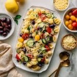 Italian Pasta Salad with Lemon, Parsley, and Olive Bruschetta Recipe