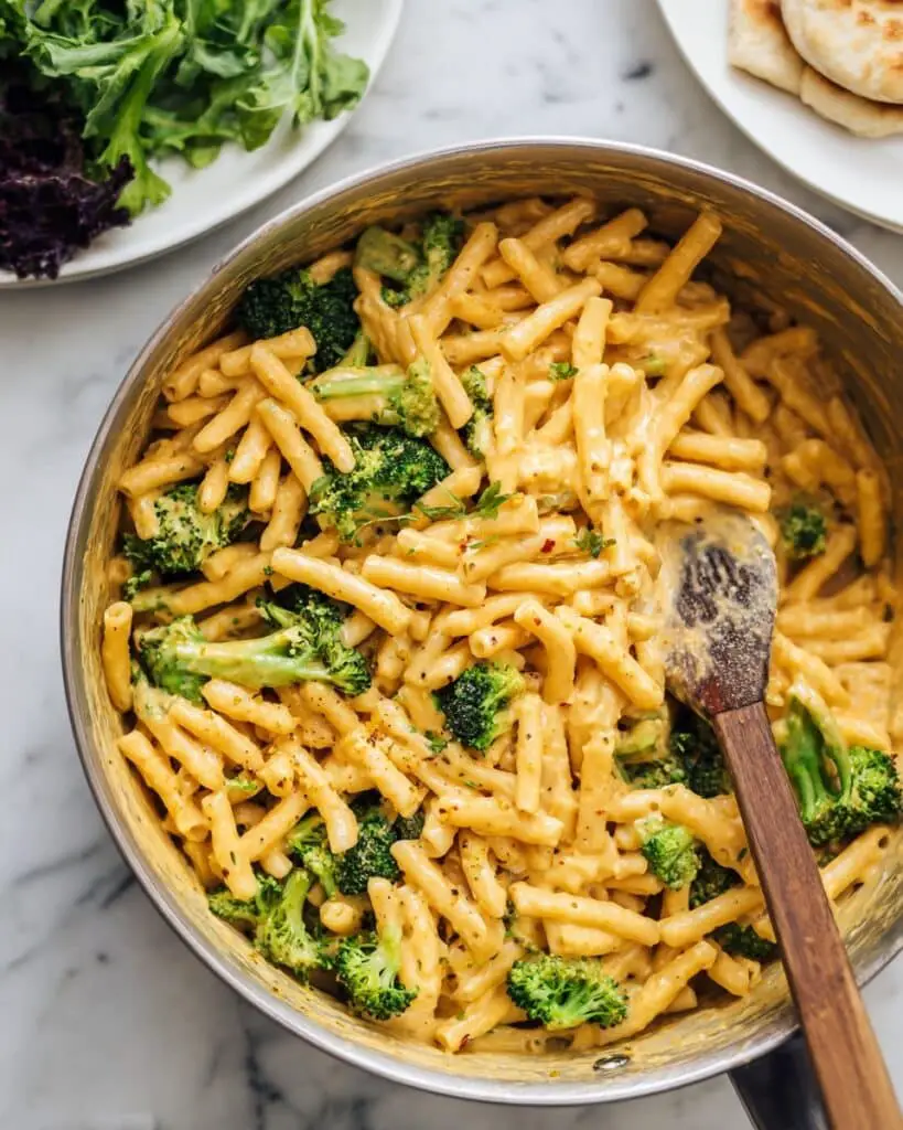 One Pot Broccoli Cheese Pesto Pasta Recipe