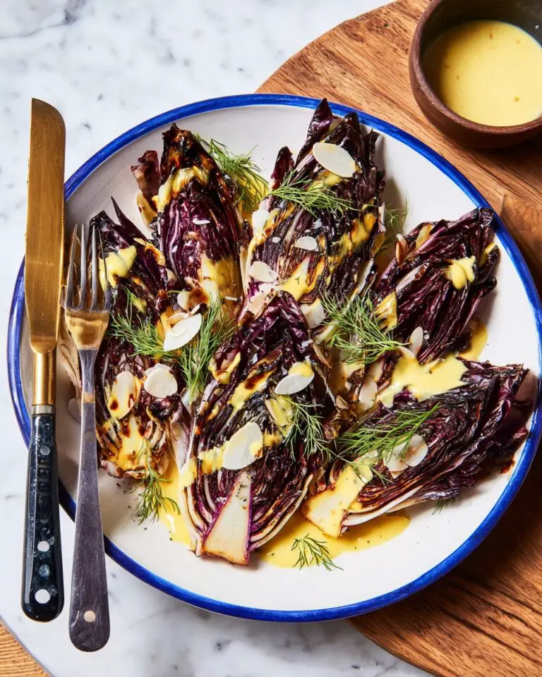Grilled Radicchio and Fennel Salad with Honey-Dijon Dressing and Roasted Almonds Recipe
