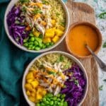 Chicken Protein Bowls with Quinoa, Mango, and Peanut Sauce Recipe