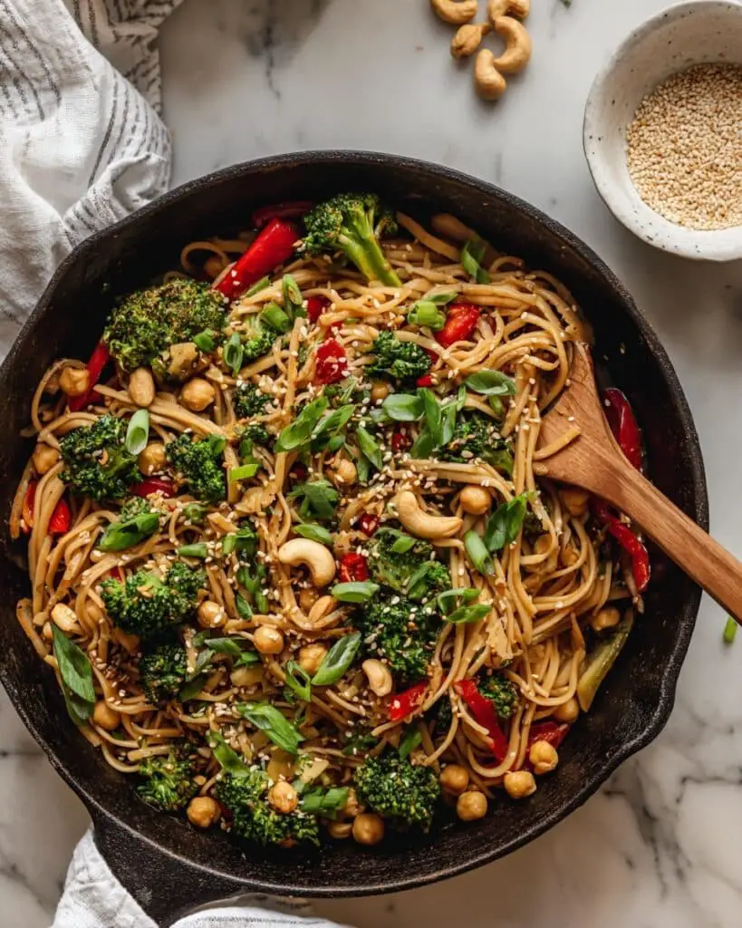 30-Minute Vegan Stir Fry Sesame Noodles Recipe