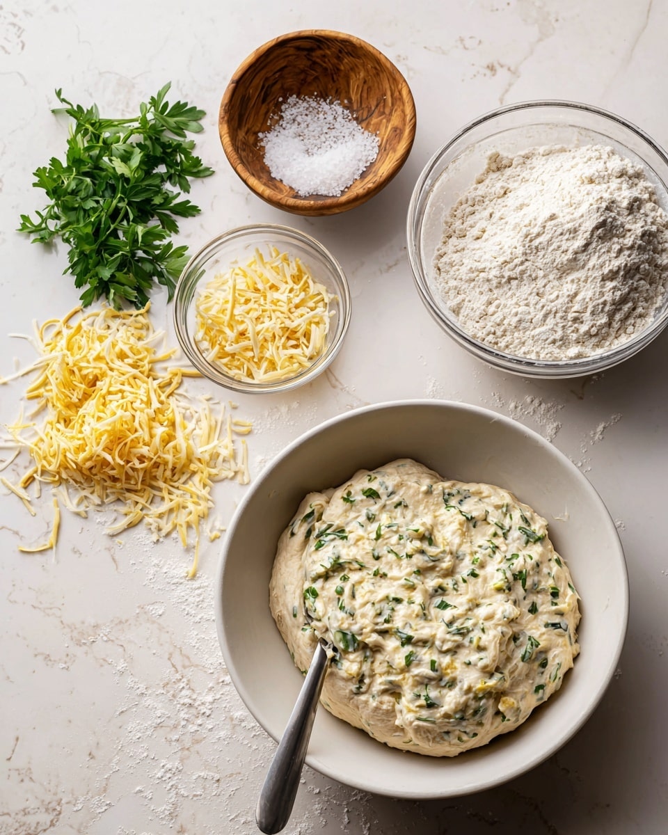 A sliced loaf of golden brown bread with multiple twisted layers visible, showing a soft, light yellow inside with a slightly crusty outside. The bread is topped with flakes of coarse salt and thin rosemary sprigs, adding texture and green color contrasts. It rests on a wooden board with a natural wood grain, and a few crumbs are scattered around. Next to the board is a small bunch of fresh green rosemary. The background is a clean white marbled surface. Photo taken with an iphone --ar 4:5 --v 7