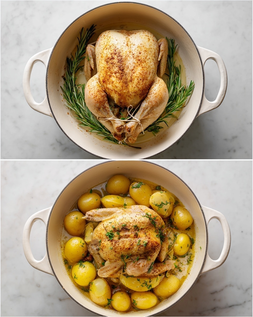 Creamy Lemon and Herb Pot Roasted Chicken Recipe - Recipe Image