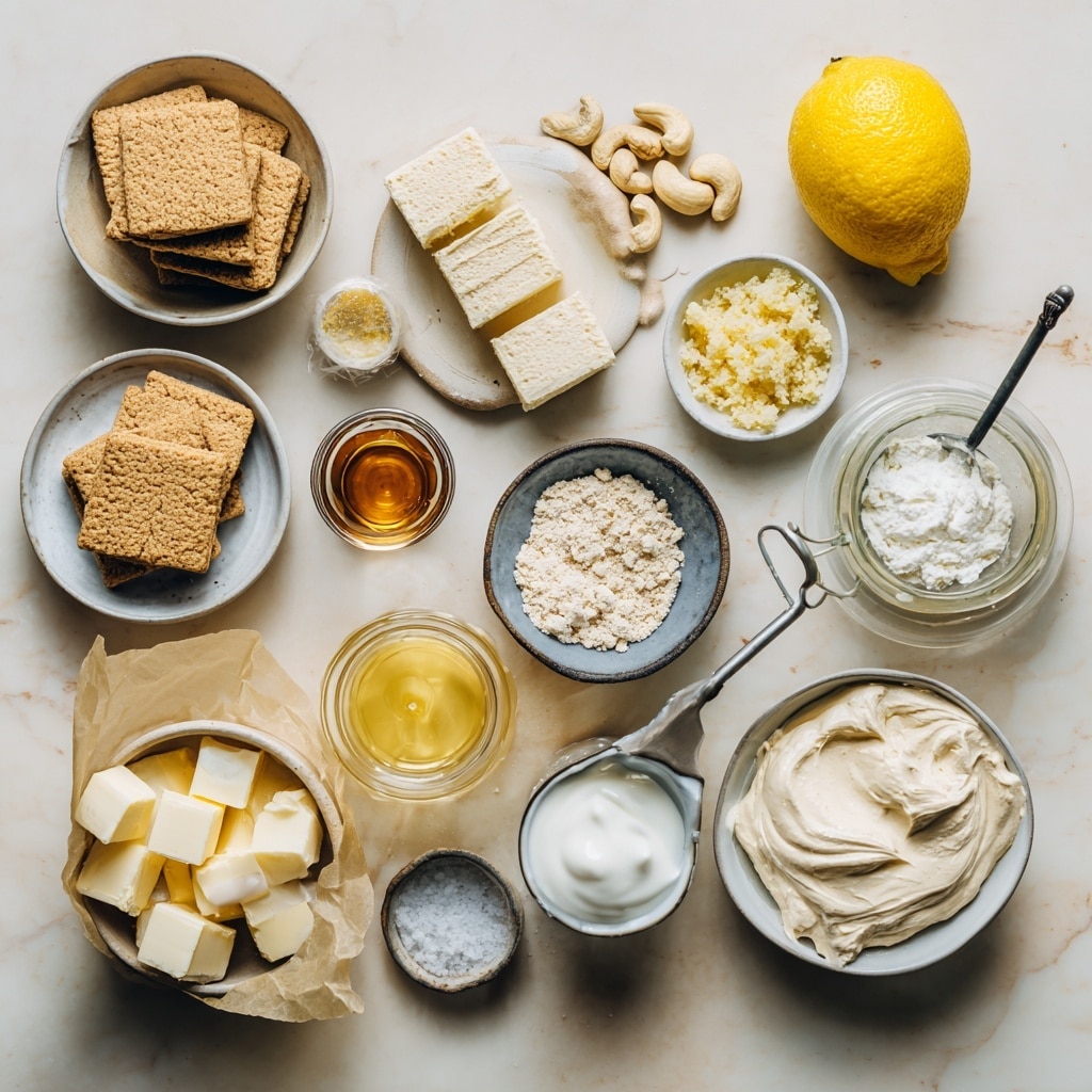 The image shows four rectangular lemon cheesecake bars on a white rectangular plate, placed on a white marbled surface. Each bar has three layers: the bottom layer is a crumbly light brown crust, the middle layer is creamy white cheesecake with a smooth and slightly textured surface, and the top layer is a shiny bright yellow lemon glaze. Two of the bars are topped with small lemon slices, one placed at the center and the other near the edge. Some lemon slices and green leaves are scattered around the plate for decoration. Photo taken with an iphone --ar 4:5 --v 7