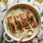 Creamy Spring Salmon with Asparagus, Peas, and Lemon Recipe