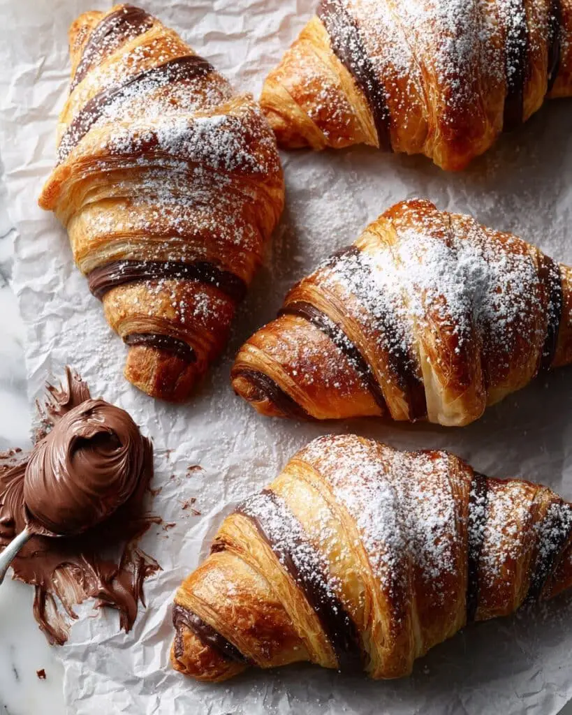 3 Ingredient Nutella Puff Pastry Croissants Recipe