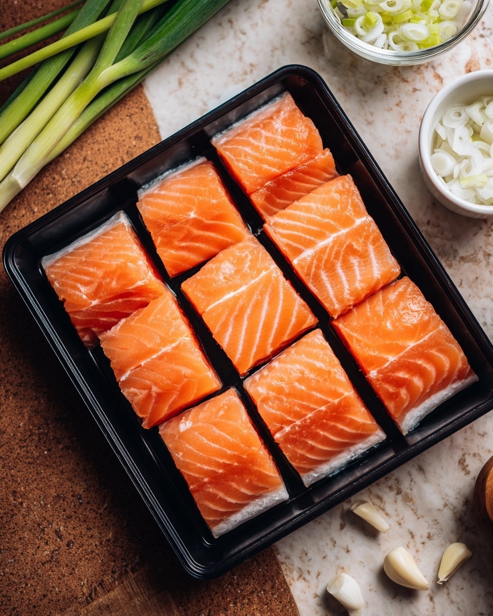 A close-up view of a small white bowl held by a woman's hand, containing dark reddish-brown sauce with visible small chopped white pieces, likely garlic or nuts, floating in it. A wooden spoon is scooping the sauce, showing its thick, slightly oily texture with bits suspended inside. The bowl's inside walls have sauce smudges, and the background shows blurred green leafy vegetables and wooden textured surface, changed to white marbled texture. photo taken with an iphone --ar 4:5 --v 7