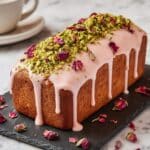 Rose Pistachio and Cardamom Loaf Cake (Eggless) Recipe