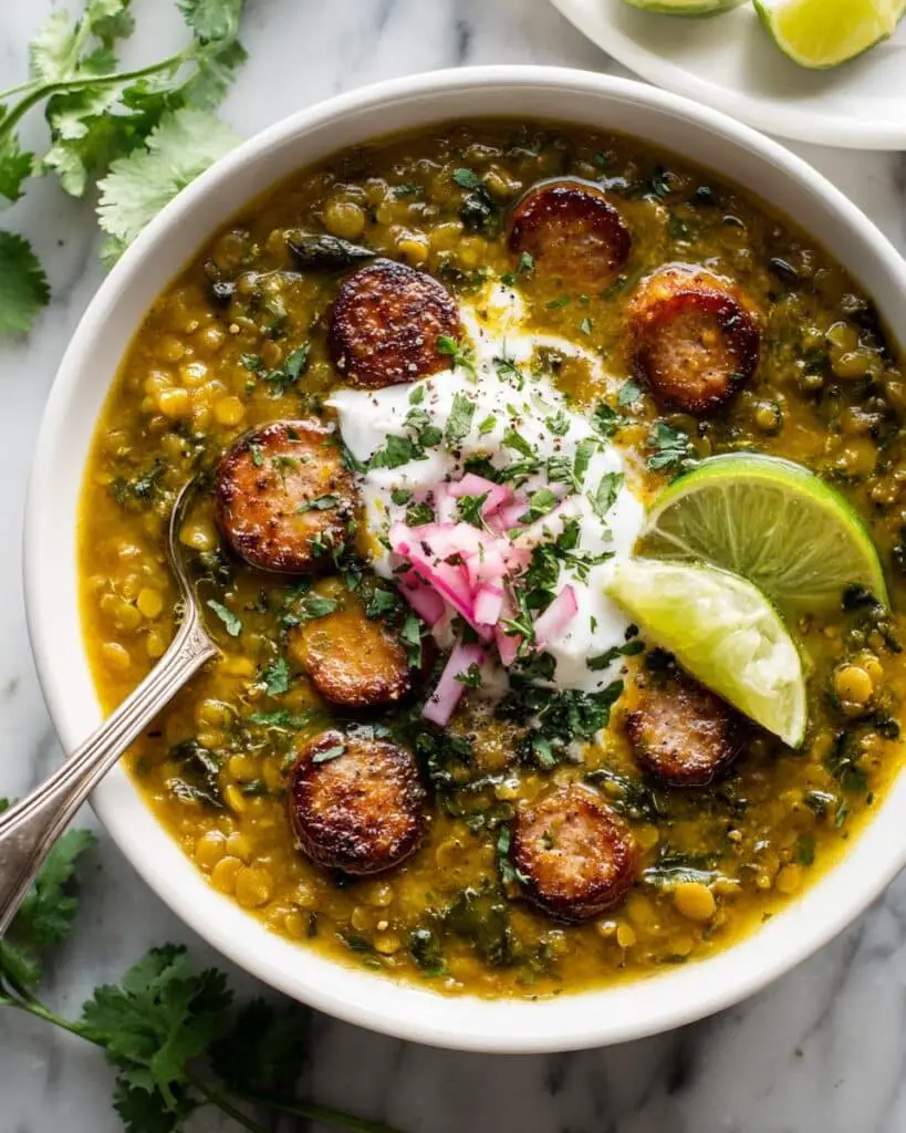 Chicken Sausage Green Chile Lentil Soup Recipe