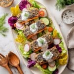 Everything Bagel Salmon with Cream Cheese Sauce and Fresh Salad Recipe
