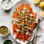 Hot Honey Roasted Carrots with Yogurt Parsley Sauce Recipe
