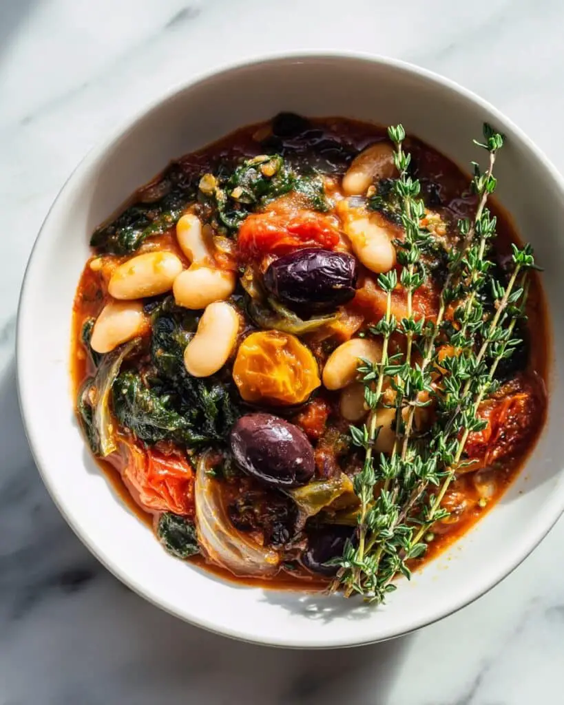 Roasted Tomato, White Bean, and Spinach Stew Recipe