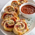 Cheesy Italian Deli Meat Stromboli with Garlic Butter and Marinara Dipping Sauce Recipe