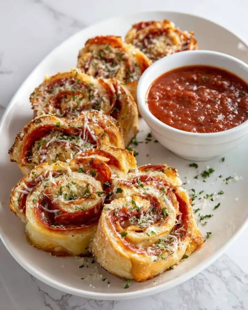 Cheesy Italian Deli Meat Stromboli with Garlic Butter and Marinara Dipping Sauce Recipe