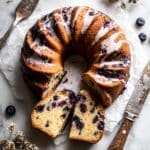 Blueberry Sour Cream Coffee Cake with Lemon Glaze and Streusel Topping Recipe